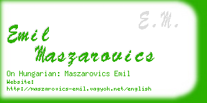 emil maszarovics business card